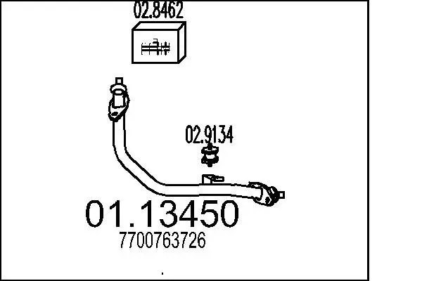 Handler.Part Exhaust pipe MTS 0113450 1