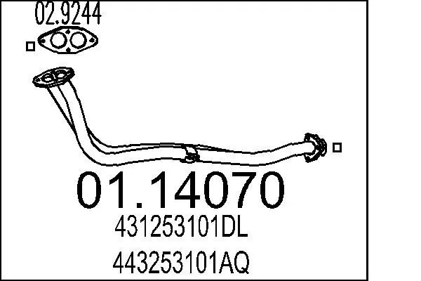 Handler.Part Exhaust pipe MTS 0114070 1