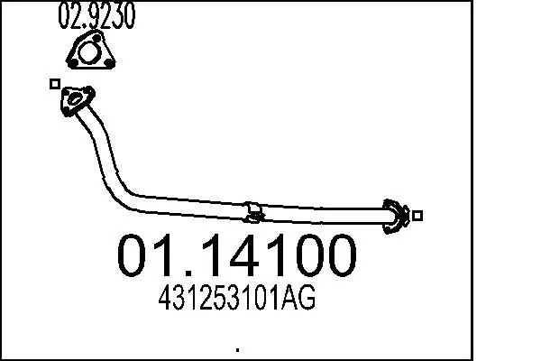 Handler.Part Exhaust pipe MTS 0114100 1