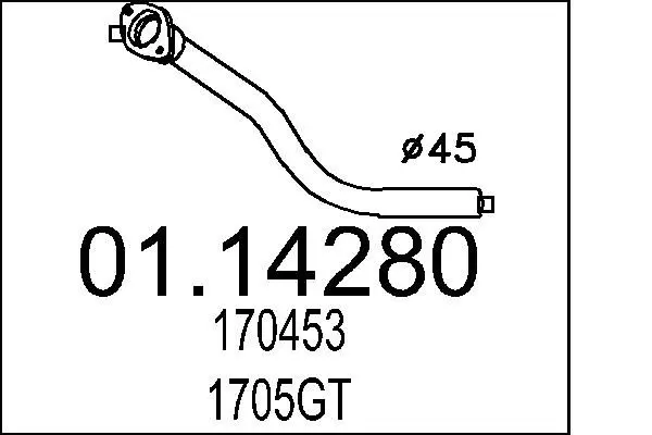 Handler.Part Exhaust pipe MTS 0114280 1