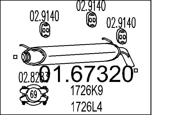 Handler.Part End silencer MTS 0167320 1