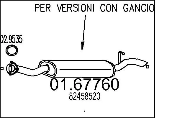 Handler.Part End silencer MTS 0167760 1