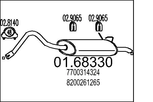 Handler.Part End silencer MTS 0168330 1