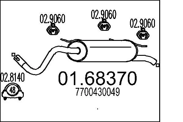 Handler.Part End silencer MTS 0168370 1