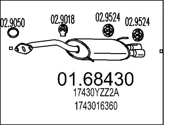 Handler.Part End silencer MTS 0168430 1