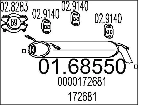 Handler.Part End silencer MTS 0168550 1