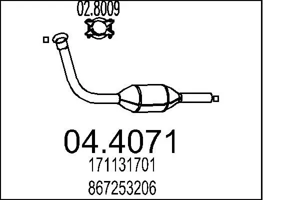 Handler.Part Catalytic converter MTS 044071 1