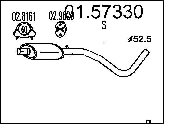 Handler.Part Middle silencer MTS 0157330 1