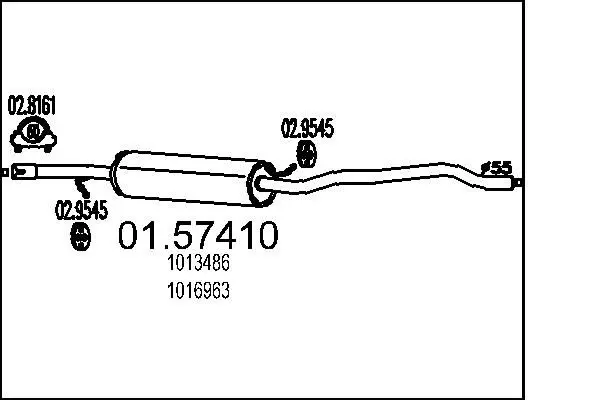 Handler.Part Middle silencer MTS 0157410 1