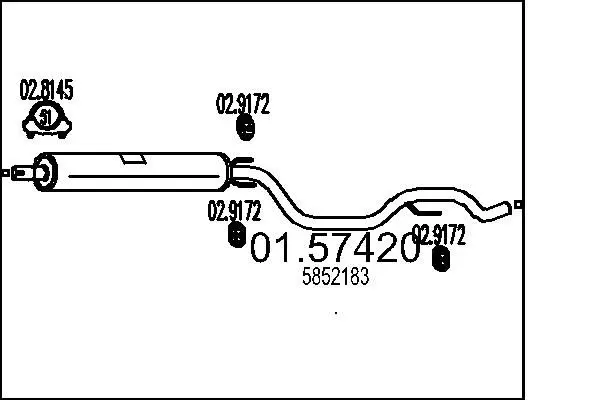 Handler.Part Middle silencer MTS 0157420 1