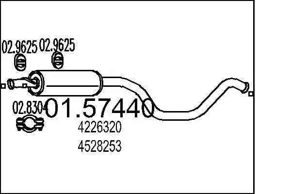 Handler.Part Middle silencer MTS 0157440 1