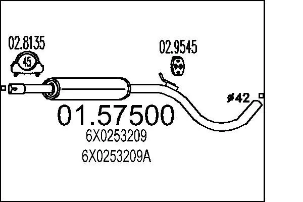 Handler.Part Middle silencer MTS 0157500 1