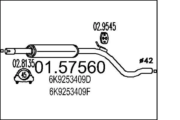 Handler.Part Middle silencer MTS 0157560 1