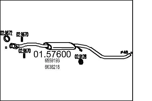 Handler.Part Middle silencer MTS 0157600 1