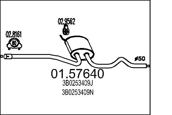 Handler.Part Middle silencer MTS 0157640 1