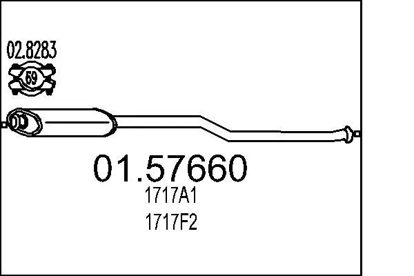 Handler.Part Middle silencer MTS 0157660 1