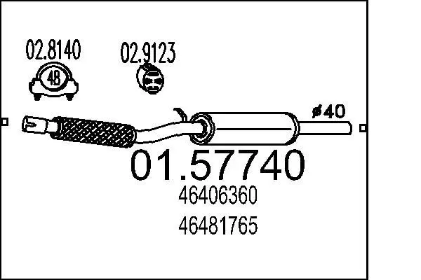 Handler.Part Middle silencer MTS 0157740 1