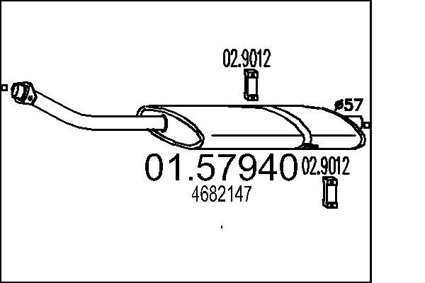 Handler.Part Middle silencer MTS 0157940 1