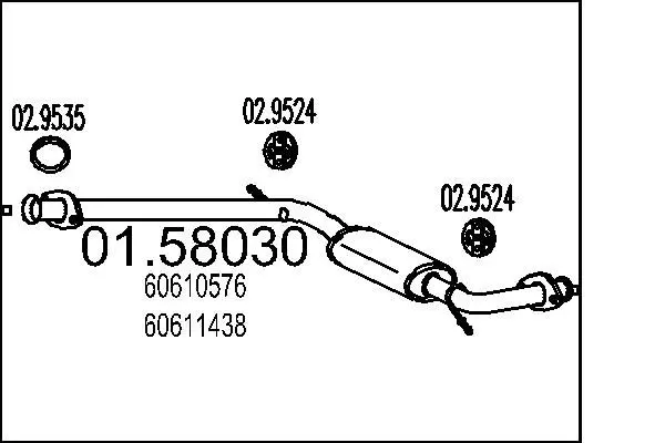 Handler.Part Middle silencer MTS 0158030 1