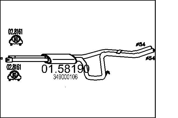 Handler.Part Middle silencer MTS 0158190 1