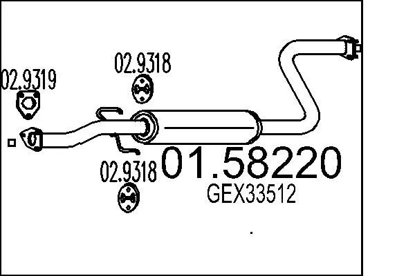 Handler.Part Middle silencer MTS 0158220 1