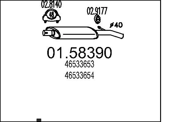 Handler.Part Middle silencer MTS 0158390 1