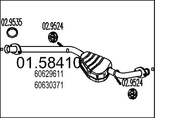 Handler.Part Middle silencer MTS 0158410 1