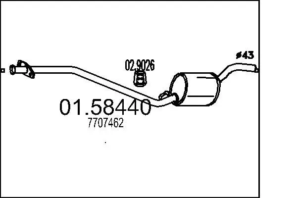 Handler.Part Middle silencer MTS 0158440 1