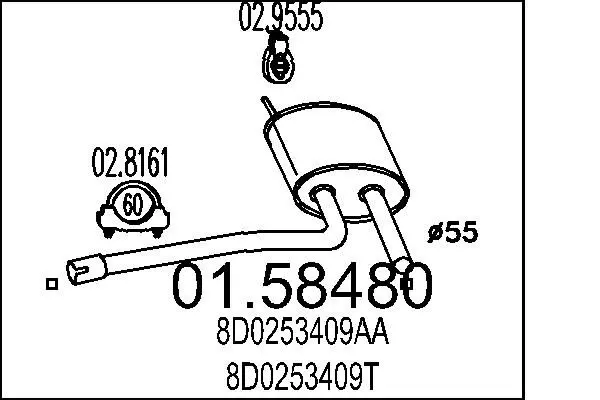 Handler.Part Middle silencer MTS 0158480 1