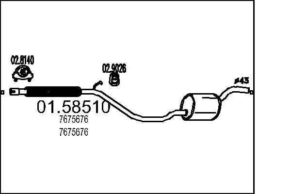 Handler.Part Middle silencer MTS 0158510 1