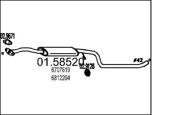 Handler.Part Middle silencer MTS 0158520 1