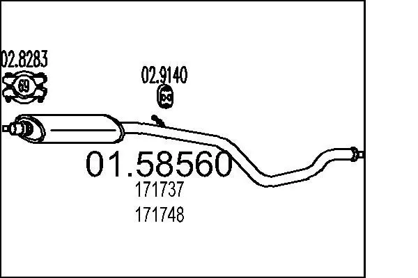 Handler.Part Middle silencer MTS 0158560 1