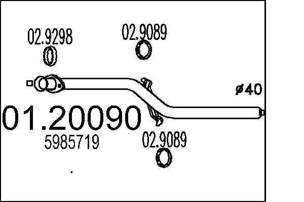 Handler.Part Exhaust pipe MTS 0120090 1