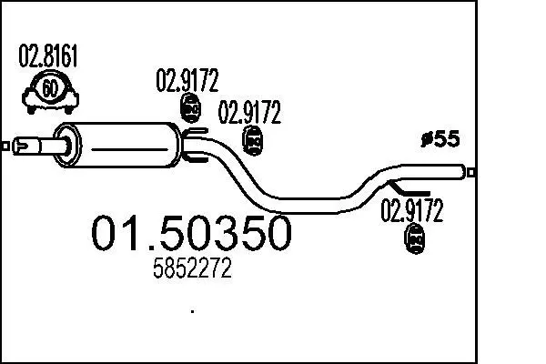 Handler.Part Middle silencer MTS 0150350 1