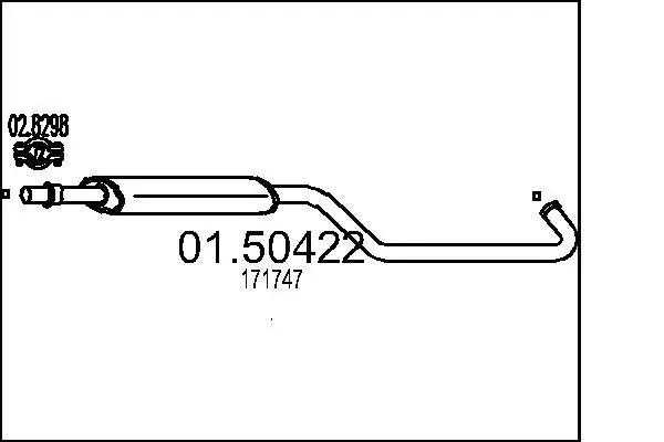 Handler.Part Middle silencer MTS 0150422 1