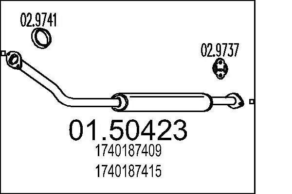 Handler.Part Middle silencer MTS 0150423 1