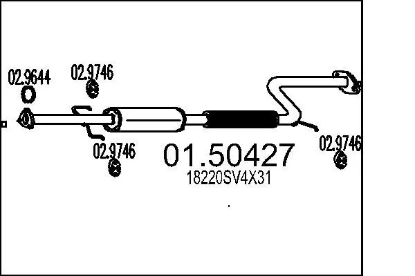 Handler.Part Middle silencer MTS 0150427 1