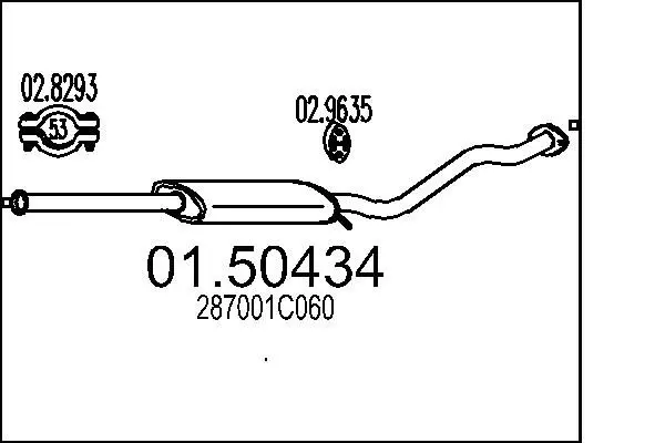 Handler.Part Middle silencer MTS 0150434 1