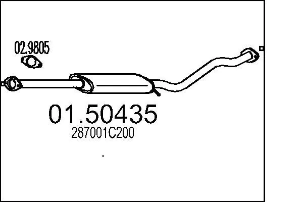 Handler.Part Middle silencer MTS 0150435 1