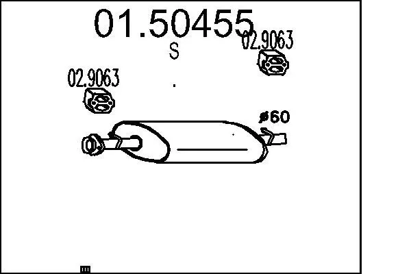 Handler.Part Middle silencer MTS 0150455 1