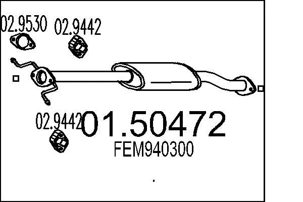 Handler.Part Middle silencer MTS 0150472 1