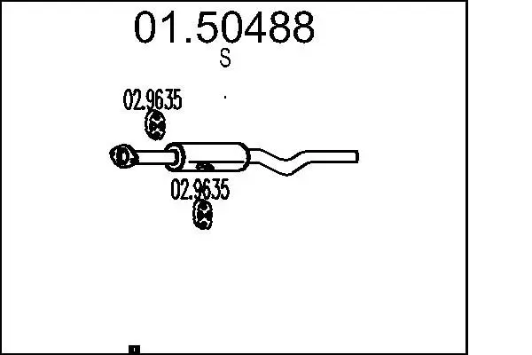 Handler.Part Middle silencer MTS 0150488 1