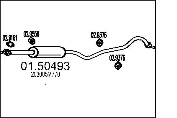 Handler.Part Middle silencer MTS 0150493 1