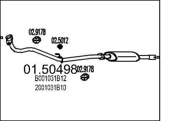 Handler.Part Middle silencer MTS 0150498 1