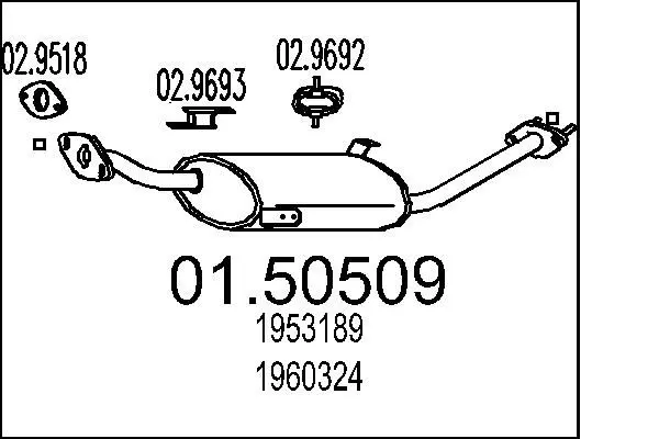 Handler.Part Middle silencer MTS 0150509 1