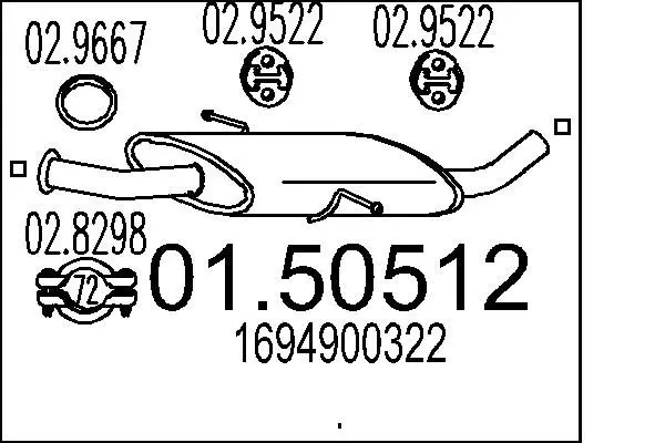 Handler.Part Middle silencer MTS 0150512 1