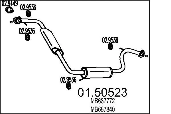 Handler.Part Middle silencer MTS 0150523 1