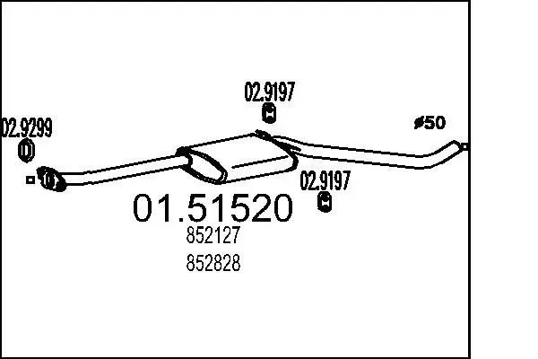 Handler.Part Middle silencer MTS 0151520 1