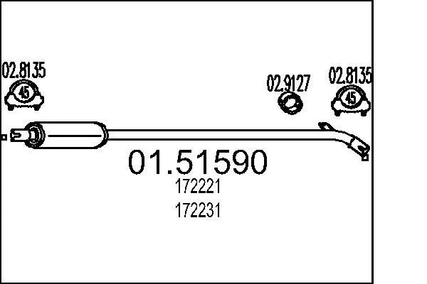 Handler.Part Middle silencer MTS 0151590 1