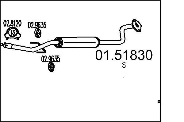 Handler.Part Middle silencer MTS 0151830 1